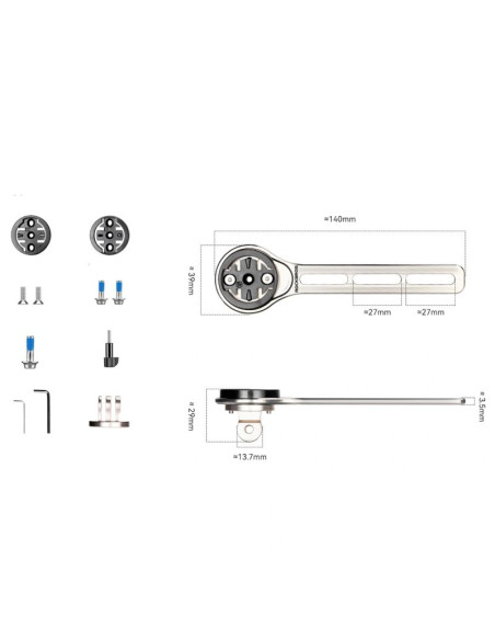 Uchwyt na licznik rowerowy rockbros fk-307t stop tytanu - tytanowy