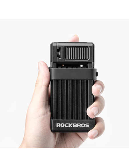Zapięcie rowerowe rockbros lkxr2010 składane na klucz - czarne