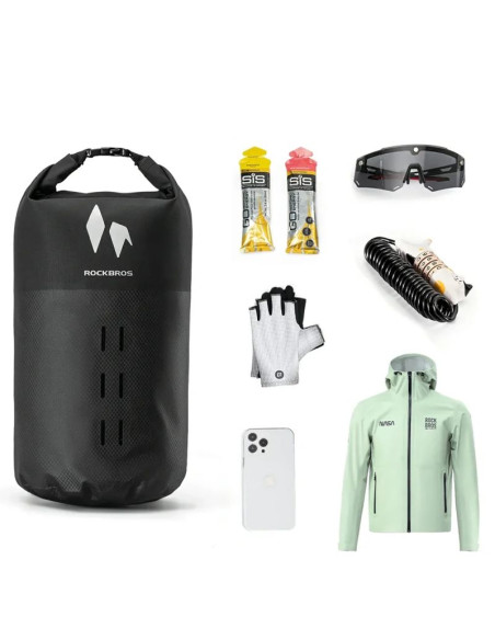 Torba na widelec rockbros as-156 7l wodoodporna sakwa - czarna