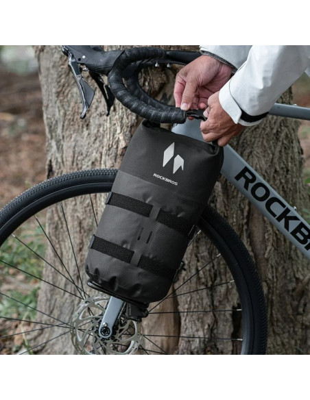 Torba na widelec rockbros as-156 7l wodoodporna sakwa - czarna