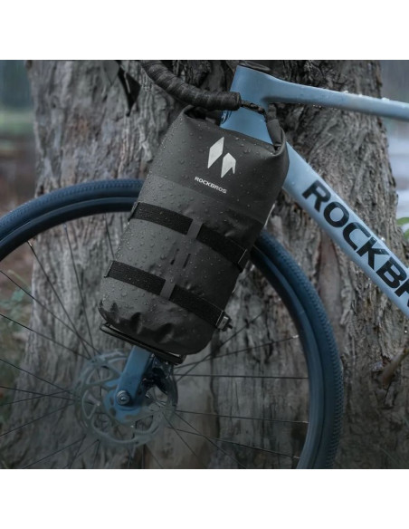 Torba na widelec rockbros as-156 7l wodoodporna sakwa - czarna