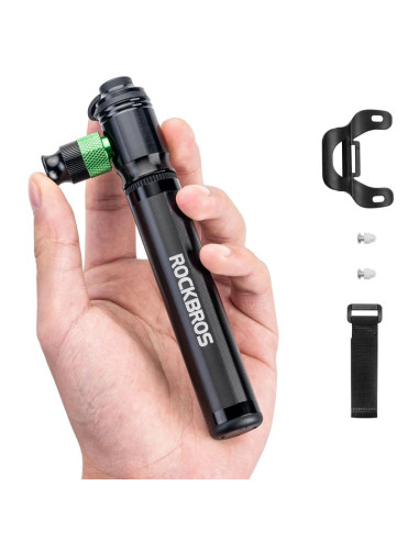 Pompka co2 rockbros hq-75d-co2 manualna/co2 aluminiowa - czarna