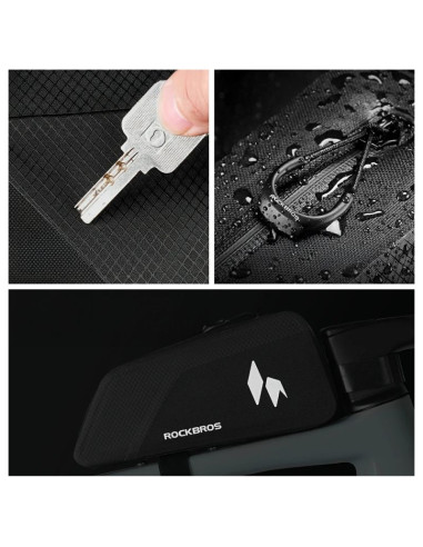 Torba na górną rurę rockbros as-151 ridemate wodoodporna - czarna