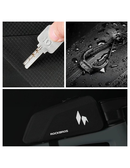 Torba na górną rurę rockbros as-151 ridemate wodoodporna - czarna
