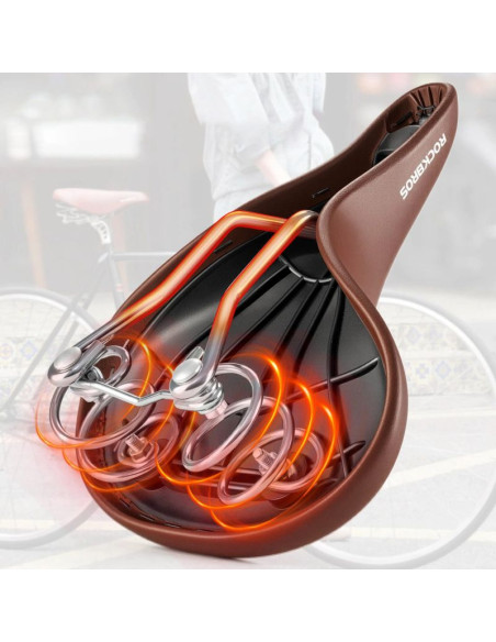 Siodełko rowerowe rockbros 6800s retro komfortowe - brązowe