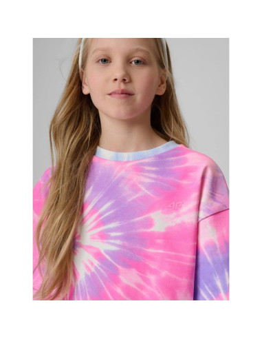 Bluza dresowa loose bez kaptura dziewczęca 4f 4fjrss26tswsf2935-90a