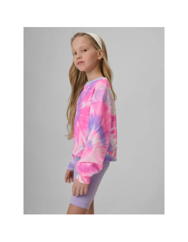 Bluza dresowa loose bez kaptura dziewczęca 4f 4fjrss26tswsf2935-90a
