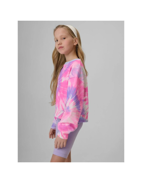 Bluza dresowa loose bez kaptura dziewczęca 4f 4fjrss26tswsf2935-90a