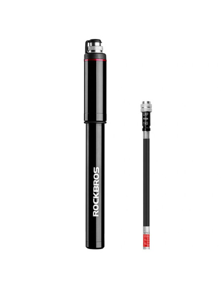 Mini pompka rowerowa rockbros smart-b 150 psi do wentyli presta i schrader - czarna