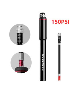 Mini pompka rowerowa rockbros smart-b 150 psi do wentyli presta i schrader - czarna 2