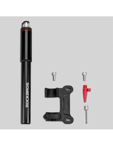 Mini pompka rowerowa rockbros smart-b 150 psi do wentyli presta i schrader - czarna
