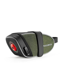 Torba podsiodłowa rockbros c52-2 lekka z oświetleniem 250 mah - zielona
