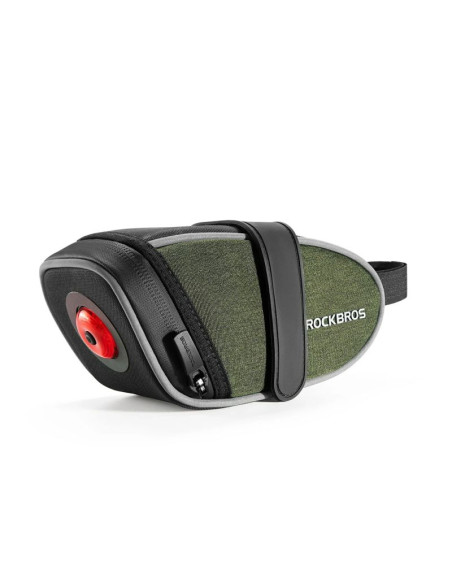Torba podsiodłowa rockbros c52-2 lekka z oświetleniem 250 mah - zielona