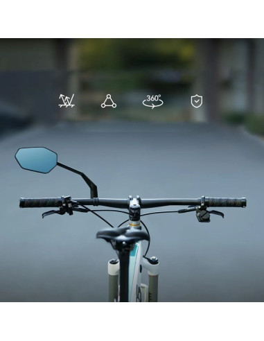 Lusterko rowerowe rockbros f-253w przeciwodblaskowe ramię z włókna węglowego - lewe