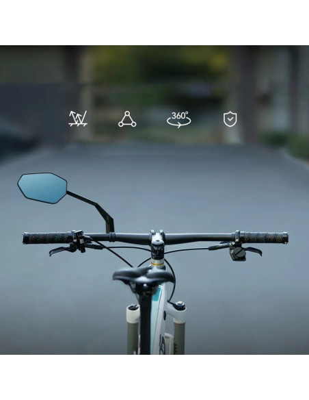 Lusterko rowerowe rockbros f-253w przeciwodblaskowe ramię z włókna węglowego - lewe