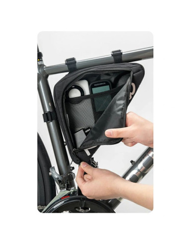 Torba rowerowa rockbros g002 flash journey na ramę trójkątna 1.4 l - czarna