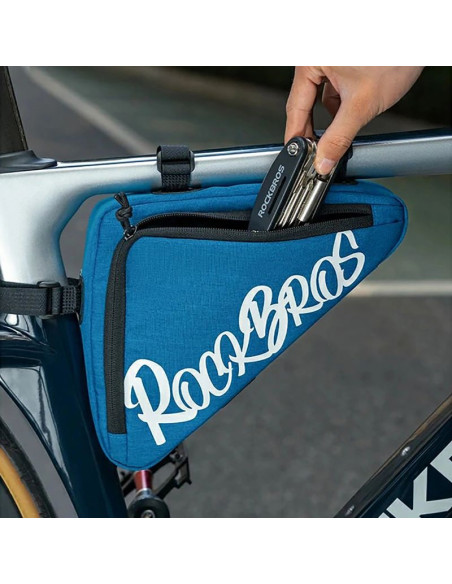 Torba rowerowa rockbros g002 flash journey na ramę trójkątna 1.4 l - niebieska