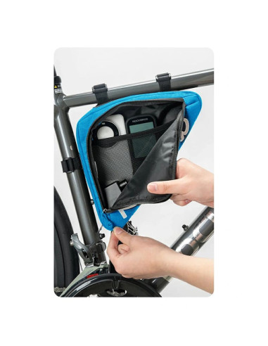 Torba rowerowa rockbros g002 flash journey na ramę trójkątna 1.4 l - niebieska