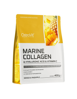 Kolagen Morski + Kwas Hialuronowy + Witamina C - Smak Mango Z Ananasem (400 G)