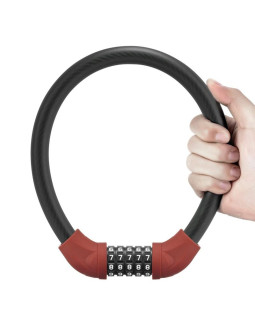 Zapięcie rowerowe rockbros rks870-bk na szyfr linka stalowa 85 cm - czerwone 2