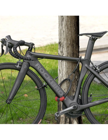 Zapięcie rowerowe rockbros rks870-bk na szyfr linka stalowa 85 cm - czerwone