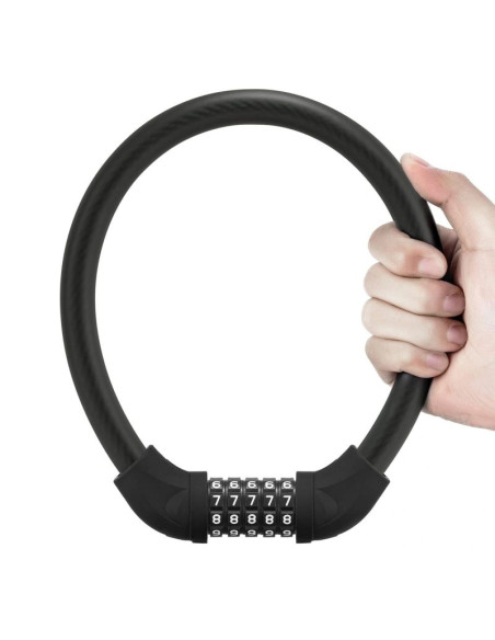 Zapięcie rowerowe rockbros rks870-bk na szyfr linka stalowa 85 cm - czarne