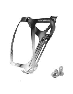 Koszyk na bidon rockbros rkl02 aluminiowy - czarno-srebrny
