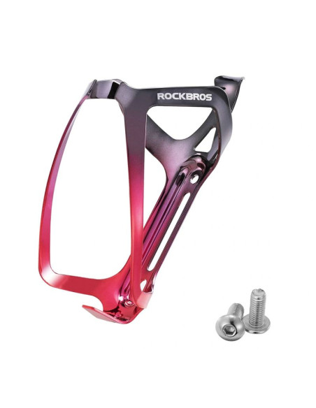 Koszyk na bidon rockbros rkl02 aluminiowy - czarno-czerwony