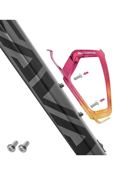 Koszyk na bidon rockbros rkl02 aluminiowy - czerwono-złoty
