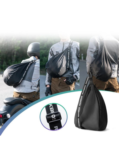 Plecak rockbros h34 z uchwytem na kask - czarny