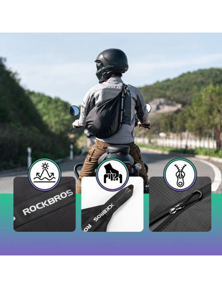 Plecak rockbros h34 z uchwytem na kask - czarny