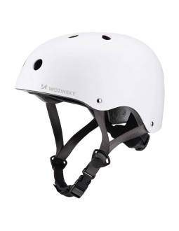 Kask rowerowy bmx/hulajnoga wozinsky lekki 48-52 cm - biały