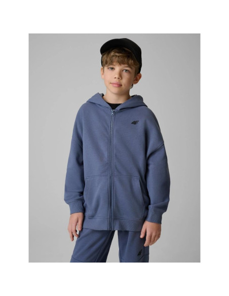 Bluza dresowa loose z kapturem chłopięca 4f 4fjrss26tswsm3051-33s