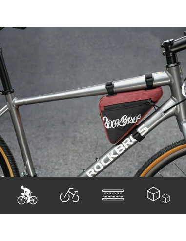 Torba rowerowa rockbros g001 flash journey na ramę trójkątna 0.8 l - czerwona