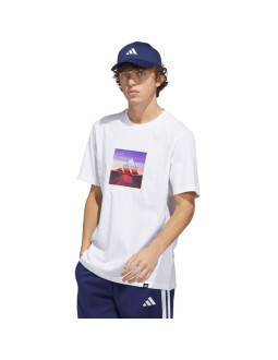 Koszulka męska adidas summer heat graphic biała jz7545