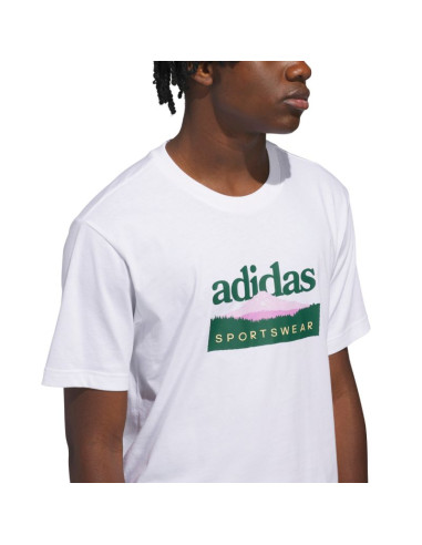 Koszulka męska adidas sportsman mountain graphic biała kc9254