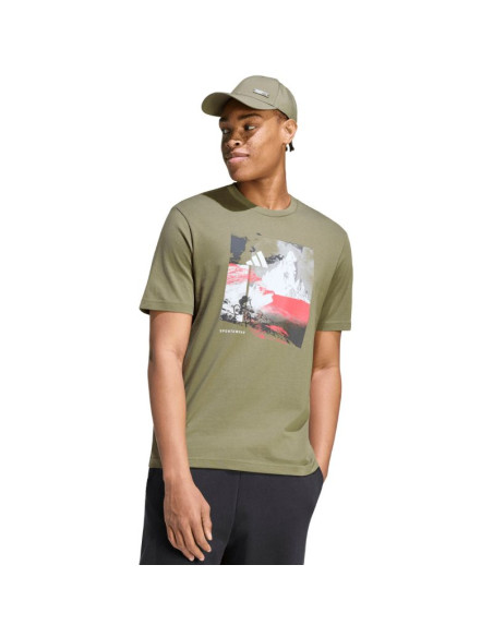 Koszulka męska adidas memories of sport outdoor graphic khaki kc7098