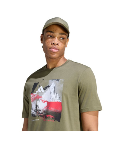 Koszulka męska adidas memories of sport outdoor graphic khaki kc7098