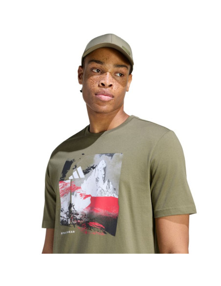 Koszulka męska adidas memories of sport outdoor graphic khaki kc7098