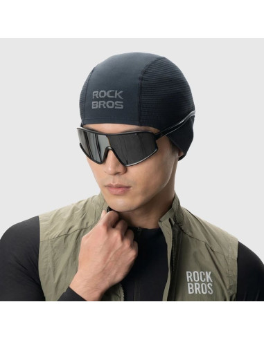 Czapeczka rowerowa rockbros lf25956 dzianinowa bezszwowa - czarna