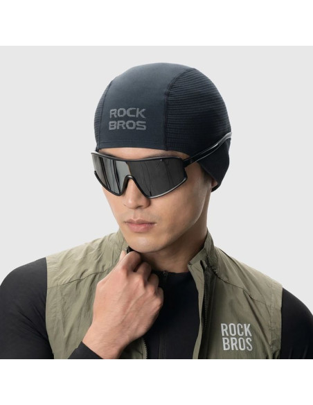 Czapeczka rowerowa rockbros lf25956 dzianinowa bezszwowa - czarna