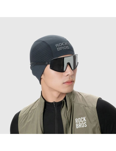 Czapeczka rowerowa rockbros lf25956 dzianinowa bezszwowa - czarna