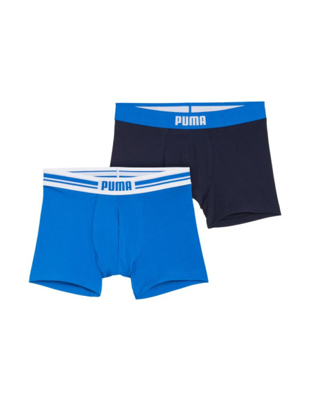 Bokserki męskie puma everyday placed logo 2 pak niebieskie, granatowe 938476 03
