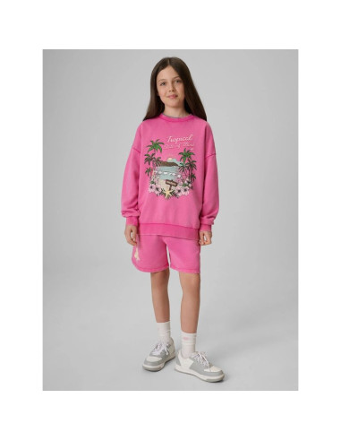 Bluza dresowa loose bez kaptura dziewczęca 4f 4fjrss26tswsf2970-54s