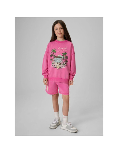 Bluza dresowa loose bez kaptura dziewczęca 4f 4fjrss26tswsf2970-54s
