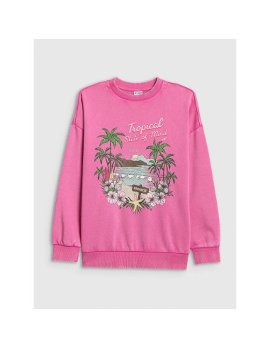 Bluza dresowa loose bez kaptura dziewczęca 4f 4fjrss26tswsf2970-54s