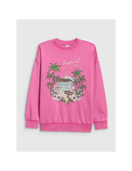 Bluza dresowa loose bez kaptura dziewczęca 4f 4fjrss26tswsf2970-54s