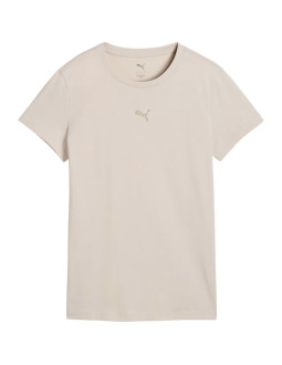 Koszulka damska puma ess centered cat logo tee jasnobeżowa 692916 82