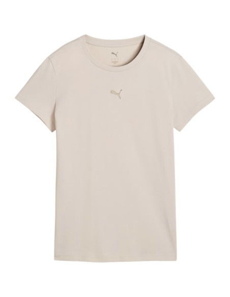 Koszulka damska puma ess centered cat logo tee jasnobeżowa 692916 82