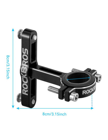 Adapter koszyka na bidon rockbros ks-416 aluminiowy regulowany - czarny